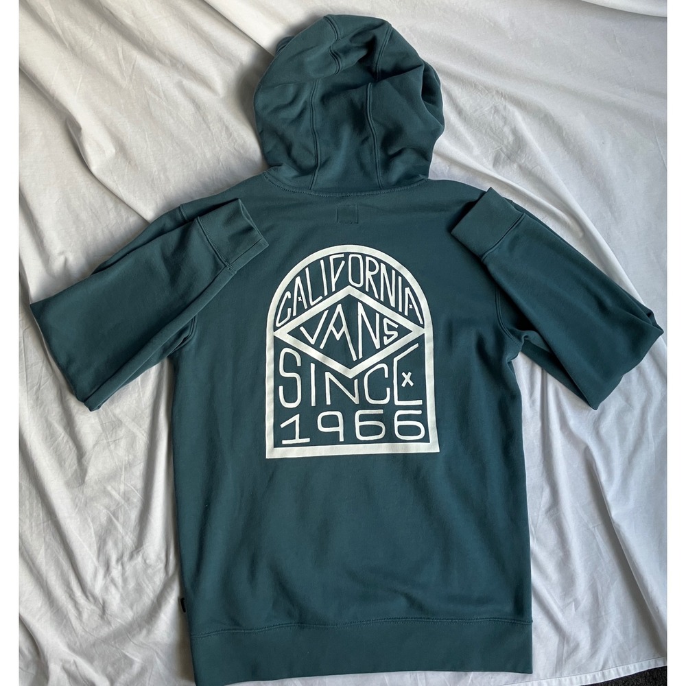 Vans California Since 1966 Hoodie Mens Small Teal Pullover Sweatshirt